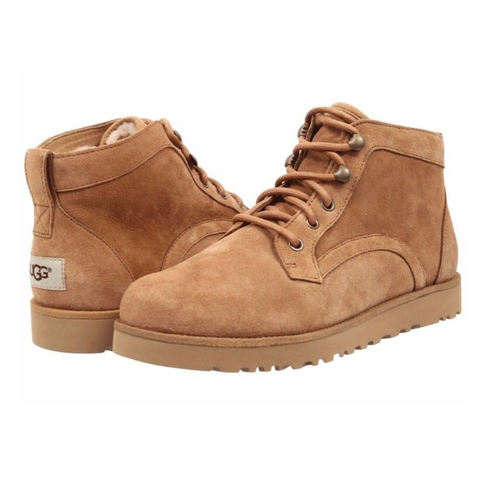 UGG Neumel Lace Up Suede Boots Chestnut Brown Womens 10 Ankle Chukka 1012532